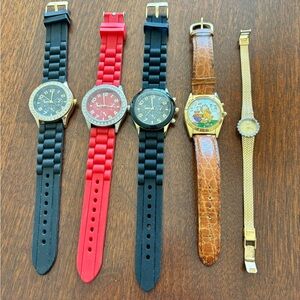 Vintage pulsar, Garfield, and various watches.